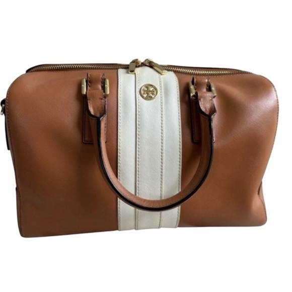 Tory Burch Tan and White Satchel - Picture 4 of 12